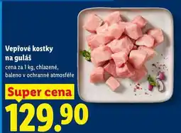 Lidl Vepřové kostky na guláš, cena za nabídka