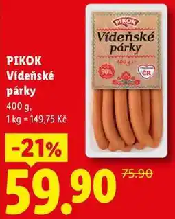 Lidl PIKOK Vídeňské párky nabídka
