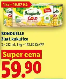 Lidl BONDUELLE Zlatá kukuřice nabídka