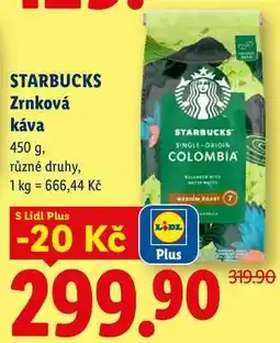 Lidl STARBUCKS Zrnková káva nabídka