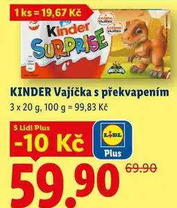 Lidl KINDER Vajíčka s překvapením nabídka