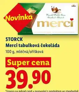 Lidl STORCK Merci tabulková čokoláda nabídka