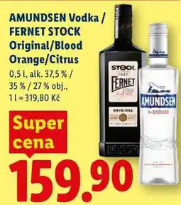 Lidl AMUNDSEN Vodka / FERNET STOCK Original/Blood Orange/Citrus nabídka