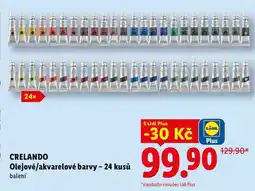 Lidl CRELANDO Olejové/akvarelové barvy - 24 kusů, balení nabídka