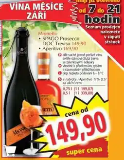 Norma Mionetto SPAGO Prosecco DOC Treviso nabídka