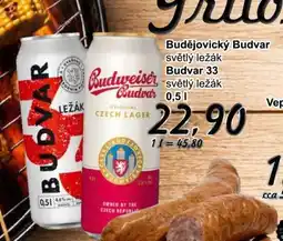 Jip Budějovický Budvar světlý ležák Budvar 33 světlý ležák nabídka