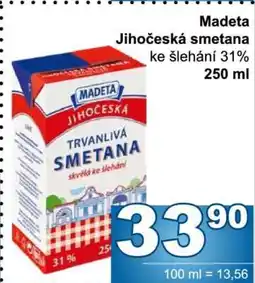 Jip Madeta Jihočeská smetana ke šlehání 31% 250 ml nabídka