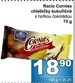 Jip Racio Cornies chlebíčky kukuřičné s hořkou čokoládou 75 g nabídka