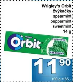 Jip Wrigley's Orbit žvýkačky nabídka