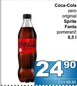 Jip Coca-Cola zero original Sprite Fanta pomeranč nabídka