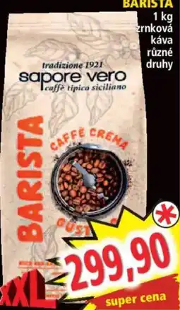 Norma Barista káva různé druhy nabídka