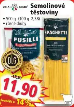 Norma Villa Gusto semolinové těstoviny nabídka