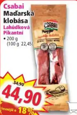 Norma Csabai Maďarská klobása Lahůdková Pikantní nabídka