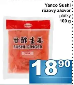 Jip Yanco sushi růžový zázvor nabídka