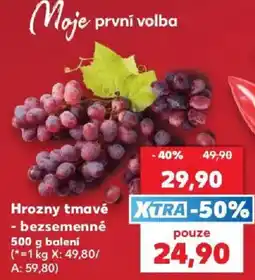 Kaufland Hrozny tmavé bezsemenne nabídka