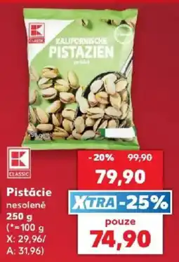 Kaufland K-Classic pistácie nesolené nabídka