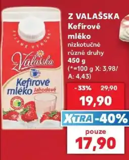 Kaufland Valašska kefírové mléko jahodové nabídka