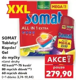 Kaufland Somat tablety/kapsle/gel nabídka