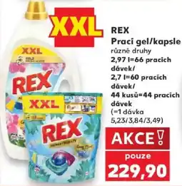 Kaufland Rex prací gel/kapsle nabídka