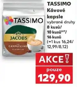 Kaufland Tassimo kávové kapsle vybrané druhy nabídka