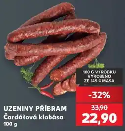 Kaufland Uzeniny Příbram Čardášová klobása nabídka