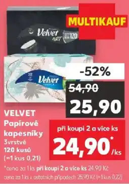 Kaufland Velvet papírové kapesníky nabídka