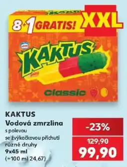 Kaufland Kaktus vodová zmrzlina s polevou se žvýkačkovou příchutí nabídka