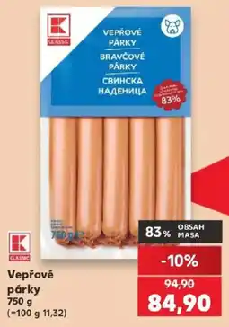 Kaufland K Classic vepřové párky nabídka