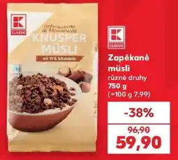 Kaufland K classic zapékané müsli nabídka