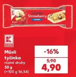 Kaufland K Classic müsli tyčinka nabídka
