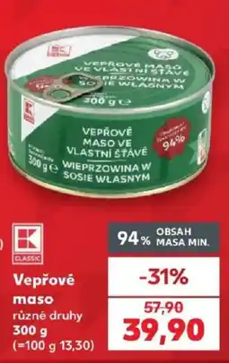 Kaufland K Classic vepřové maso nabídka