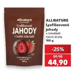 Kaufland Allnature lyofilizované jahody v hořké čokoládě nabídka