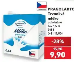 Kaufland Pragolakto trvanlivé mléko polotučné nabídka