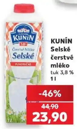 Kaufland Kunín Selské čerstvé mléko nabídka