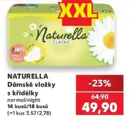 Kaufland Naturella dámské vložky s křidélky nabídka