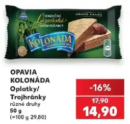 Kaufland Opavia kolonáda oplatky trojhránky nabídka