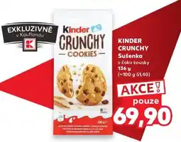 Kaufland Kinder crunchy cookies s čoko kousky nabídka