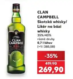 Kaufland Clan Campbell skotská whisky/likér na bázi whisky nabídka