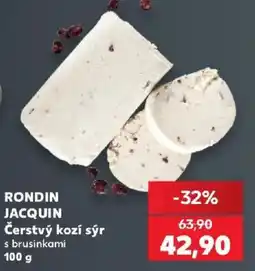Kaufland Rondin Jacquin čerstvý koží sýr s brusinkami nabídka