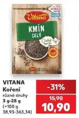 Kaufland Vitana koření různé druhy nabídka