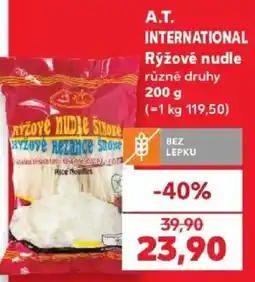 Kaufland A.T. International rýžové nudle široké nabídka