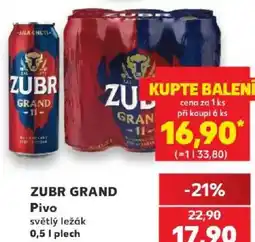Kaufland Zubr grand pivo nabídka