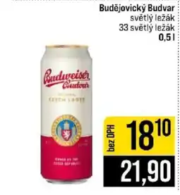 Jip Budweiser Budvar světlý ležák nabídka