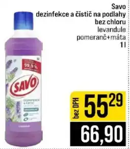Jip Savo dezinfekce a čistič na podlahy bez chloru levandule pomeranč+máta nabídka
