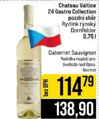 Chateau Valtice 24 Gastro Collection pozdní sběr Ryzlink rýnský Dornfelder