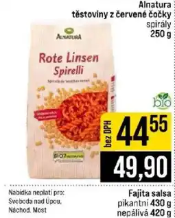 Jip Alnatura těstoviny z červené čočky spirály nabídka