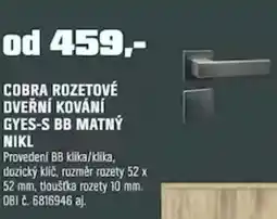 OBI Cobra rozetové dveřní kování gyes-s bb matný nikl nabídka