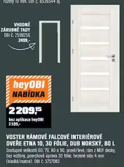 OBI Voster rámové falcové interiérové dveře etna 10, 3d fólie, dub norský nabídka