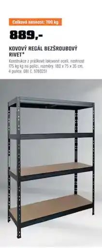 OBI Rivet kovový regál bezšroubový nabídka