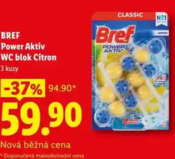 Lidl BREF Power Aktiv WC blok Citron, 3 kusy nabídka